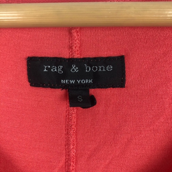 Women's Rag & Bone Orange Sheer Panel Short Sleeve Tunic Top Size Small - Picture 4 of 5